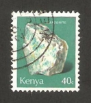 Stamps Kenya -  mineral amazonite 