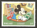 Sellos del Mundo : Oceania : Palau : mickey leyendo