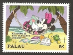 Stamps Oceania - Palau -  Minnie, en la playa con la hamaca