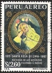 Stamps Peru -  SANTA ROSA DE LIMA PATRONA DE LAS AMERICAS 