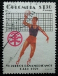 Stamps Colombia -  VI juegos Panamericanos de Cali. Voleyball.