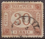 Stamps Romania -  RUMANIA 1881 Scott J4 Sello Portes Debidos Taxa de Plata Numeros 30 Bani usado 
