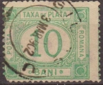 Sellos del Mundo : Europe : Romania : RUMANIA 1888 Scott J16 Sello Portes Debidos Taxa de Plata Numeros 10 Bani usado 