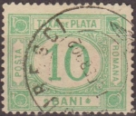 Stamps Europe - Romania -  RUMANIA 1888 Scott J16 Sello Portes Debidos Taxa de Plata Numeros 10 Bani usado 