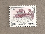 Sellos de Asia - Nepal -  Templo