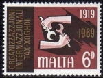 Sellos de Europa - Malta -  MALTA 1969 Scott 399 Sello Nuevo ** Aniversario Organizacion Internacional del Trabajo Emblema 