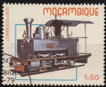 Stamps : Africa : Mozambique :  Mozambique 1987 Scott 657 Sello Nuevo Locomotoras Historicas Viejos Trenes Matasello de favor
