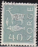 Sellos de Europa - Noruega -  NORUEGA 1962 Scott 423 Sello Pinturas Rupestres usado Norway Norvège Norge 