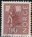 Stamps : Europe : Norway :  NORUEGA 1962 Scott 428 Sello Iglesia Stave usado Norway Norvège Norge 