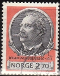 Stamps : Europe : Norway :  NORUEGA 1990 Scott 0982 Sello Personaje Johan Severin Svendsen Compositor usado Norway Norvège Norge