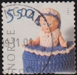 Stamps : Europe : Norway :  NORUEGA 2001 Scott 1305 Sello Serie Artesania Manual Textil Michel 1388 usado Norway Norvège Norge 