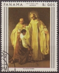 Stamps ONU -  PANAMA 1959 Scott 481C Sello Nuevo Pinturas de Goya Correo Aereo Santos Bernardo y Roberto matasello