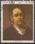 Stamps Panama -  PANAMA 1959 Scott 481D Sello Nuevo Pinturas de Goya Correo Aereo Autorretrato matasellos de favor