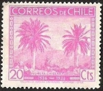 Stamps Chile -  CENTENARIO DESCUBRIMIENTO DE CHILE - PALMERAS CHILENAS