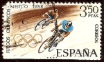 Sellos del Mundo : Europa : Espa�a : XIX Juegos Olímpicos en Méjico - Ciclismo