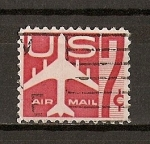 Stamps : America : United_States :  Jet Silhouette / Papel tintado.