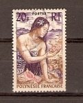 Stamps Polynesia -  JÓVEN   CON   CONCHAS    MARINAS