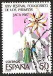 Stamps : Europe : Spain :  XXV FESTIVAL FOLKLORICO DE LOS PIRINEOS - JACA