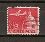 Stamps : America : United_States :  Jet  sobrevolando el Capitolio
