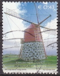 Sellos del Mundo : Europa : Portugal : Portugal Azores 2002 Scott 470 Sello Molinos de Viento Isla del Faial conjunta con Belgica usado 