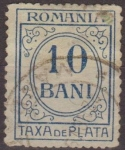 Sellos del Mundo : Europa : Rumania : RUMANIA 1911 Scott J43 Sello º Portes Debidos Taxa de Plata Numeros 10 Bani