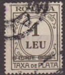 Stamps Romania -  RUMANIA 1920 Scott J67 Sello Portes Debidos Taxa de Plata Numeros 1 Leu usado 