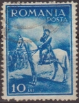 Stamps Romania -  RUMANIA 1932 Scott 416 Sello º Retrato Rey Carol II a caballo