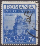 Sellos del Mundo : Europa : Rumania : RUMANIA 1937 Scott 467 Sello Catedral Curtea de Arges Petit Entente (Rumania, Checoslovaquia, Yugosl