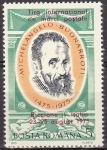 Stamps Romania -  RUMANIA 1975 Scott 2581 Sello Nuevo Michelangelo Buonarrotti Sobreimpresion Exhibicion Filatelica 