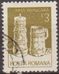 Sellos del Mundo : Europa : Rumania : RUMANIA 1982 Scott 3106 Sello Nuevo Artesania Popular Mantequera y Cubo de Madera Moldavia