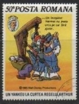 Stamps Romania -  RUMANIA 1985 Scott 3333 Sello Nuevo Disney Pluto en la Corte del Rey Arturo Matasello de favor 