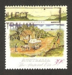 Stamps Australia -  desarrollo colonial, pioneros