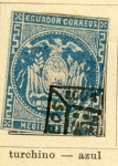 Stamps Ecuador -  Escudo año1865 Primer sello editado