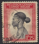 Stamps : Europe : Belgium :  Mujer del Congo.