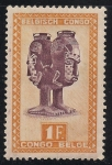 Stamps : Europe : Belgium :  Tallas y máscaras de la tribu de BALUBA.