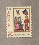 Stamps Switzerland -  Pro Patria 1988