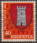 Stamps Switzerland -  Suiza 1981 Scott B485 Sello Heraldica Pro Juventud Torre usado Switzerland Suisse 