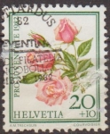 Stamps Switzerland -  Suiza 1982 Scott B493 Sello Flores Rosas Michel1237 usado Switzerland Suisse 