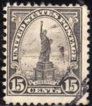 Sellos de America - Estados Unidos -  USA 1922-5 Scott 566 Sello Estatua de la Libertad usado Estados Unidos Etats Unis Dent. 11x10.5 