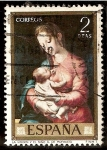 Stamps Spain -  La Virgen y el Niño - Luis de Morales 