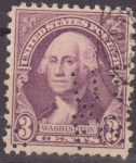 Sellos de America - Estados Unidos -  USA 1932 Scott 720 Sello Presidente George Washington Perforado usado Estados Unidos Etats Unis 