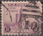 Sellos de America - Estados Unidos -  USA 1933 Scott 729 Sello Chicago Century Of Progress Federal Building  usado Estados Unidos