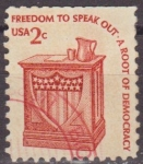 Stamps United States -  USA 1975 Scott 1582 Sello Elecciones Libertad para Hablar la raiz de la democracia Stand de orador u
