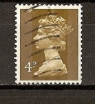 Stamps : Europe : United_Kingdom :  Isabel II / Serie Basica / dos bandas de fosforo