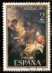Stamps Spain -  Adoración de los pastores - Murillo