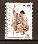 Stamps Peru -  INDÍGENA  CONIBO  CON  ARCO  Y  FLECHA