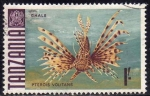 Stamps Africa - Tanzania -  Tanzania 1987 Sello Fauna Peces chale Pterois Volitans usado 