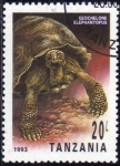 Stamps : Africa : Tanzania :  Tanzania 1993 Sello Fauna Quelonidos Tortuga Geochelone Elephantopus Usado 
