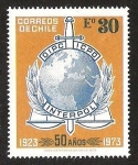 Stamps : America : Chile :  DIPC - ICPO. INTERPOL