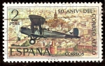 Sellos de Europa - Espaa -  L aniversario del correo aéreo - De Havilland